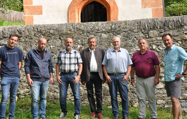 Christian Wenzel, Boris Plangger, Bernd Mark, Bgm. Schuchter Rupert, Präsident Hermann Klapeer, Walter Immler und Manfred Noggler 