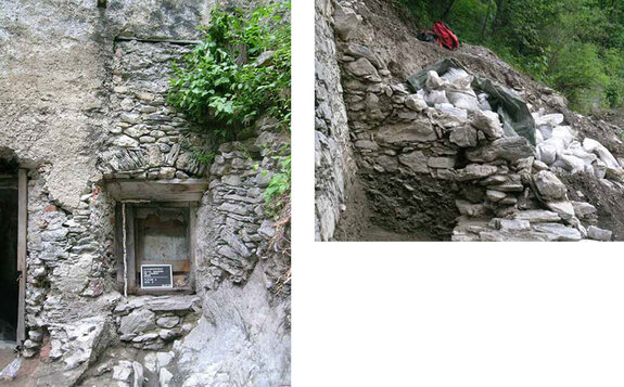 Fensteröffnung in der östlichen Sperrmauer, Ostmauer der „Bastei“ von innen.